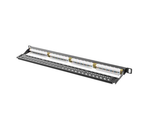 LANBERG Patch Panel 24 Port 0.5U Kat.5E czarny PPU5-0024-B - 457232 - zdjęcie 6